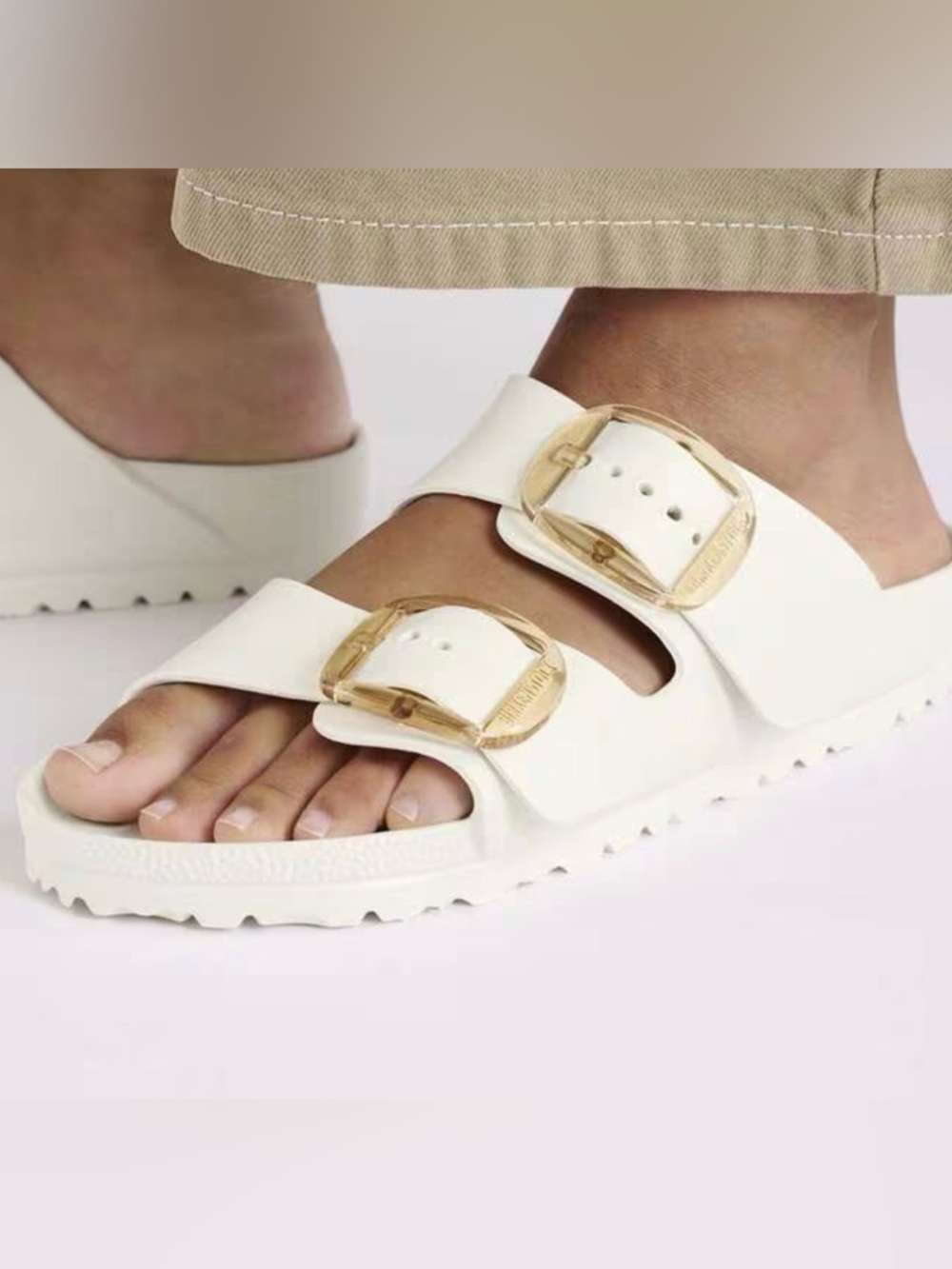 Womens Birkenstock Arizona Big Buckle EVA Slide Sandal - Eggshell NWT SIZE 41 - Picture 5 of 5